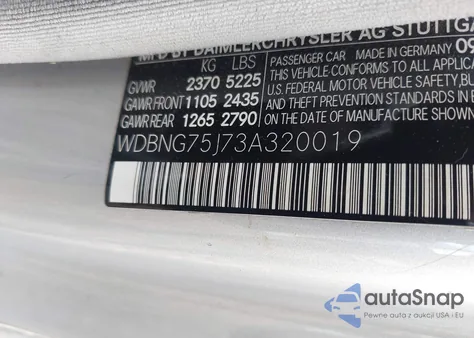 2003 Mercedes-Benz S 500 z USA, uszkodzony, nr VIN WDBNG75J73A320019